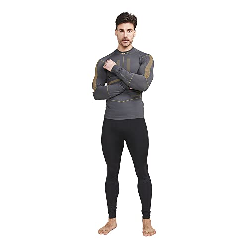 Craft Sportswear Men's Active Intensity Cn Ls, Granite-Amber, Large #TOP3