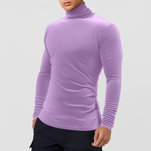 uhnmki Men's Casual Slim Fit Basic Tops Knitted Lightweight Turtleneck Pullover Sweater3