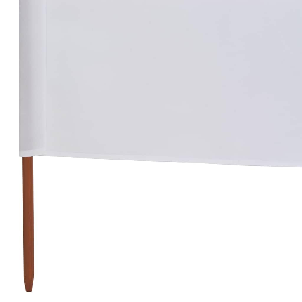 Paravent Retractable 3 Panneauxen Tissu Non Tissé Blanc 400x120 cm - Brise-Vent Extérieur avec 4 Poteaux en Bois pour Jardin, Terrasse et Camping