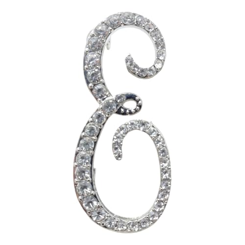 Image of Rhinestone Initial Brooch Pin for Women, Alphabet Gold Letter Brooch A-Z with Crystal, Metal Pin for Hat Bag Dress Suit Accessory for Men