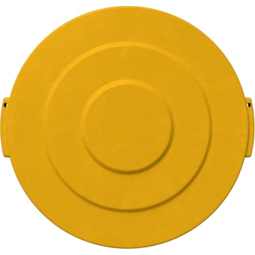 Image of SPARTA Bronco Lid for 10 Gal. Bronco Trash Can, Food-Safe, NSF and HACCP-Compliant, Lid for Commercial Use (Container Sold Separately - Fits Bronco Only), Polyethylene, 10 Gallon, Yellow (Pack of 6)