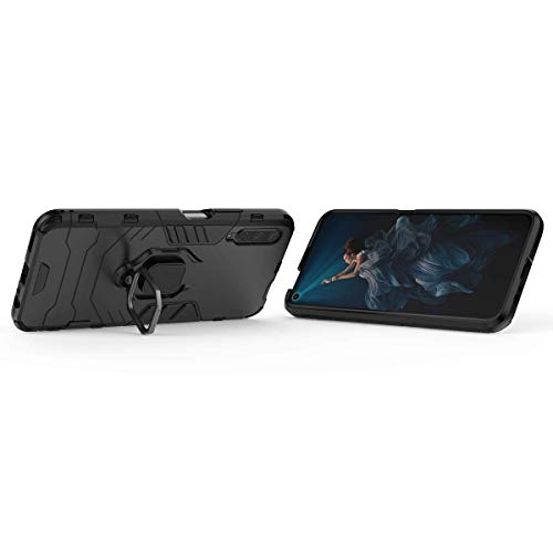 LuluMain Compatible with Huawei Y9S, Honor 9X, Honor9X Pro Case, Metal Ring Grip Kickstand Shockproof Hard Bumper (Works with Magnetic Car Mount) Dual Layer Rugged Cover (Black)