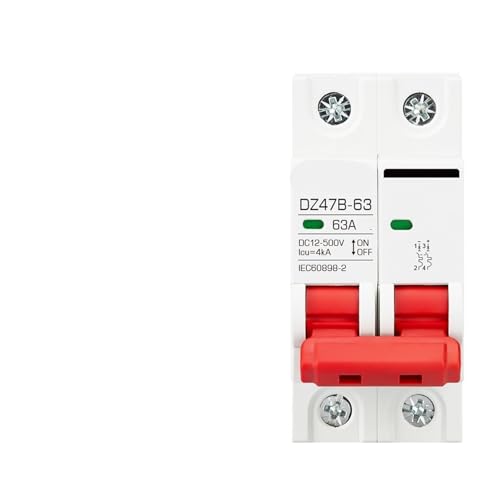 Interruptor de protección MCB de CC de 2 polos DZ47 16A 500V para regulador solar y baterías