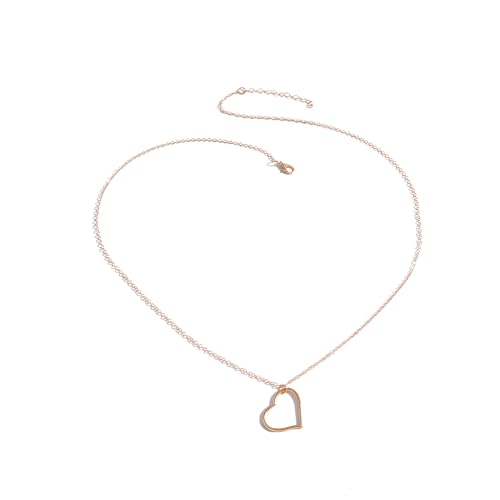 Long delicate gold open-heart necklace