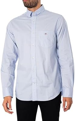 GANT Camiseta para Hombre REG Poplin, Azul Claro, S
