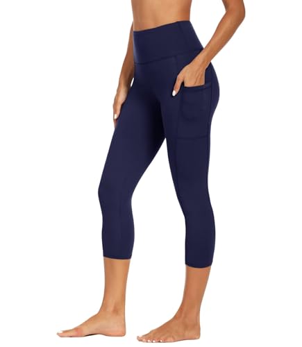Image of GAYHAY High Waisted Capri Leggings for Women - Soft Slim Yoga Pants for Running Cycling Workout