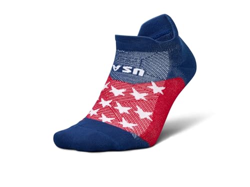 Feetures Unisex Elite Max Cushion No Show Tab Americana Medium
