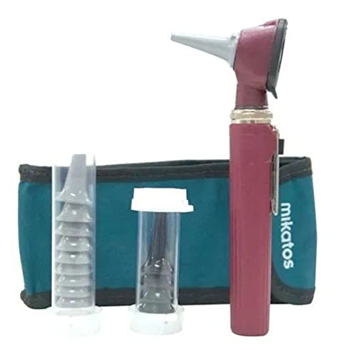 Otoscópio De Led Mikatos + Lanterna Clinica + Estojo (Vinho)