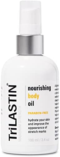 TriLASTIN Body Oil (3.4oz) | Stretch Mark Oil for Pregnancy | Paraben-Free and Hypoallergenic | Belly Oil for Pregnancy and Postpartum | Maternity Skincare Oil for Pregnancy Stretch Marks