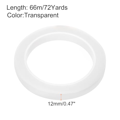 Image of uxcell 1 Rolls Transparent 0.47 Inch x 72 Yards Polyester Film Electrical Tape PET Tape High Temperature Heat Resistant Tape for Transformer Motor Wire 5S Positioning Logo,12mm x 66m