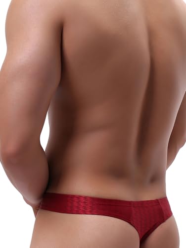 Men's Shining Thong Underwear Stretch T-back Low Rise Hipster Mens Under Panties Sexy3