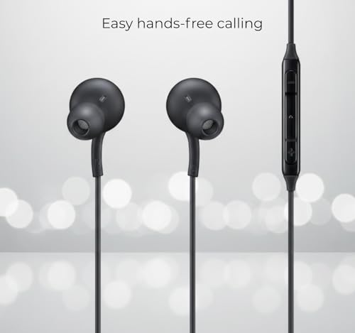 Image of Original EO-IC100 Type-C for Samsung Wired Earphone A55 A54 A53 Series Heavy Bass Boost, Noise-Cut Mic, Soft Ear Cushions, Rich Stereo Output (Black)