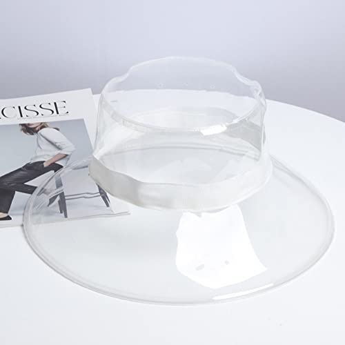 Wudaizhi Chapeau De Seau pour Femmes Transparent Seau De Soleil Bouchon De Soleil Imperméable Chapeaux De Pluie Largeur De Plage De Bord pour La Randonnée en Voyage De Randonnée – vue 2