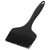 COSMOBETTY Grillrostbürste mit Langem Griff aus Silikon und Nylon Komfortabel zu Halten Breiter Küchenpinsel für Backen und Grillen von Fleisch und Gebäck
