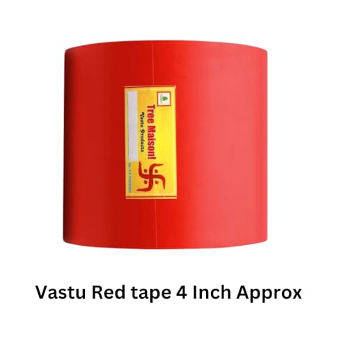 TREEMAISON BIG RED VASTU TAPE FOR VASTU DOSH/VASTU CORRECTION FOR BATHROOM AND ENTRANCE (COLOR -RED, SIZE - 4 INCH) 25 METER APPROX.SELF ADHESIVE TAPE FLOOR TAPE(PACK OF 1)