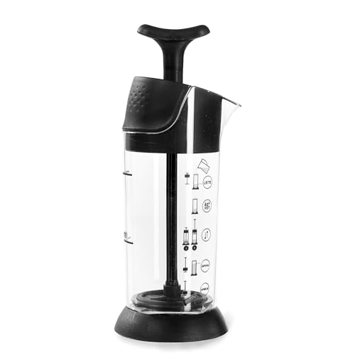 Comparison: Best Expressi Milk Frother Manual Pdf 1 PRESSCA - Manual Milk Frother - Handheld Milk Mixer, Warm & Cold Milk Foamer, BPA Free, Frother for Coffee & Drinks - Home & Coffee Bar Accessories, Kitchen Utensils & Tools - 6.8 oz, Black
