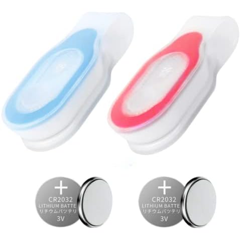 2pcs (Blue+RED) Night Light for Nurse, Hands Free Flashlight,Nurse Light Clip ,Magnetic Flashlight for Walking Running Pets Outdoors Emergency (4 Extra Battery) Cover