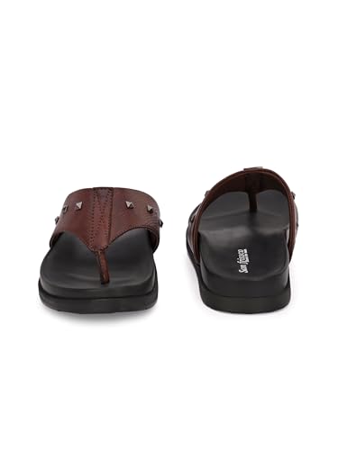 Image of San Frissco Men's Sandal with Cushioned Footbed /Ultra Soft Lightweight Durable Chappal with Bounce Back Upper Material /Festive Ethnic Wedding Slip on Slippers for Men