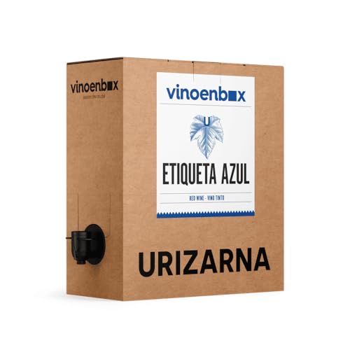 Vinoenbox - Vino Etiqueta Azul Tinto Bag in Box 10 Litros | Crianza 12 meses barrica | Vino en caja con grifo y larga conservación | Ideal para consumo diario (equivale a 13 botellas)