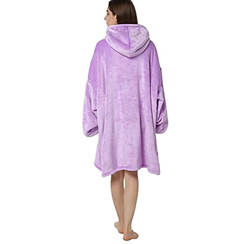 Image of Maharsh Oversized Hoodie Blanket Women Ultra Plush Fleece with Soft Sherpa Reversible Warm Cosy Comfy Wearable Hooded Giant Sweatshirt Throw for Girls Adults Men Boys Kids Big Pocket
