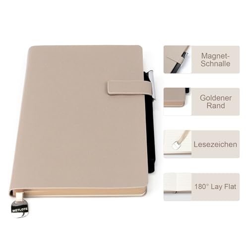 Carnet A5 de qualité supérieure avec papier ligné grain droit souple