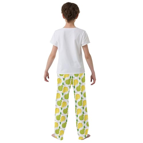ZZXXB Pear Fruits Print Boys Long Pants Soft Trousers Elastic Waist Kids Lounge Bottoms with Pockets S-XL3