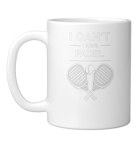 Taza de cerámica para padel, 11 onzas, color blanco miniatura 1