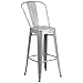 Flash Furniture 30'' High Silver Metal Indoor-Outdoor Barstool with Back