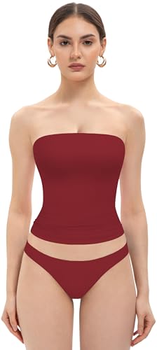 Image of MIRITY Y2K Sexy Double Lined Tube Top for Women - Basic Summer Going Out Tank Tops