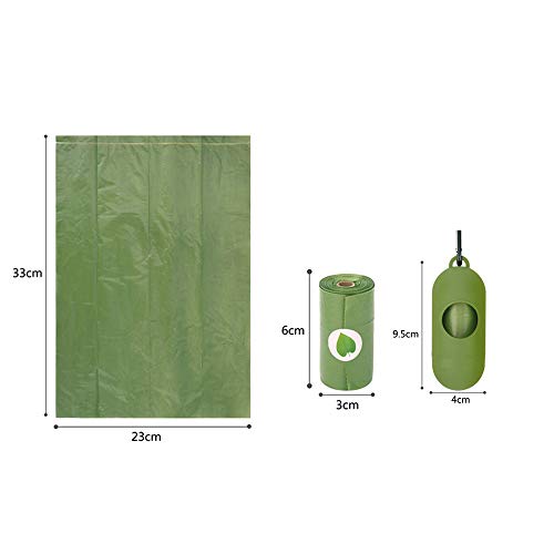 Cucudy Saco de cocô de cachorro para animais de estimação Rola com dispensador Sacos de lixo para cã