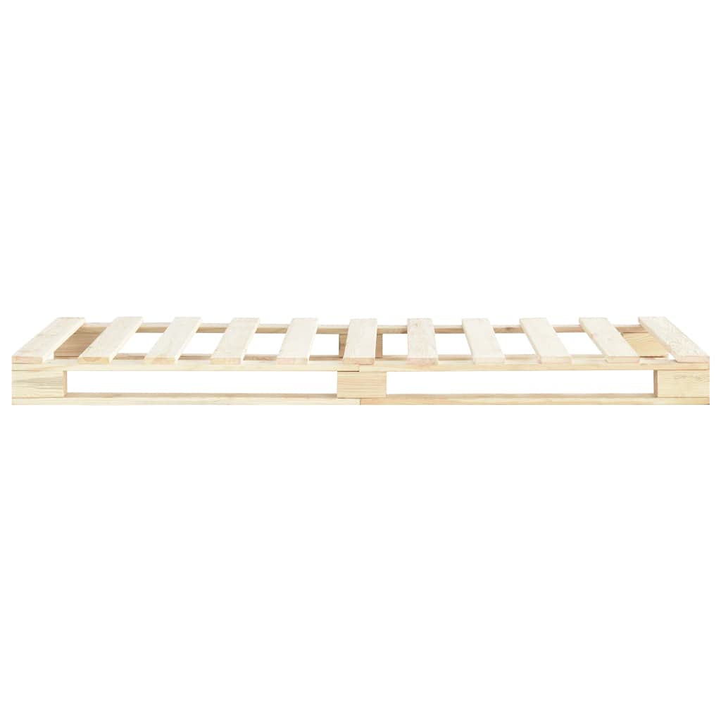 Estructura Cama palets sin colchón Madera Maciza Pino 100x200cm, Mobiliario Camas y Accesorios Camas y somieres, Marrón, 22kg
