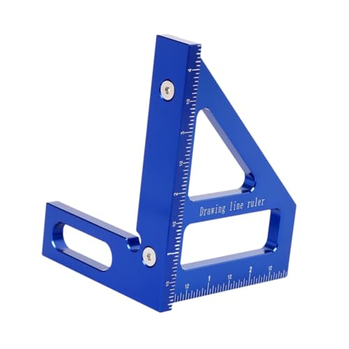 Baoblaze Multi-Angle Measuring Ruler 45/90 Degree Ruler High Precision Square Protractor Triangle Ruler for Woodworking Carpenter DIY, Inch Blue, 8.5x7.9x11.2cm