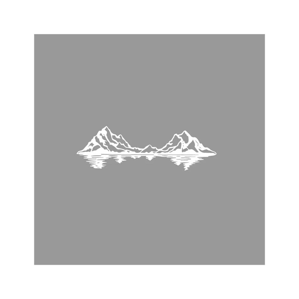Reflection Lake View Mountain Camper RV Side Window Bumper Sticker Decal Sticker Decoration(White,L)