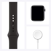 Apple Watch Series 6 (GPS + Zellular, 44MM) Aluminiumgehäuse Space Grau mit Schwarz Sportarmband (Generalüberholt) – Ansicht 6