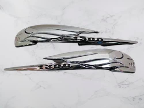 Motorcycle Gas Tank Emblem Badge Chrome Made for Honda VTX1300 Black Silver
