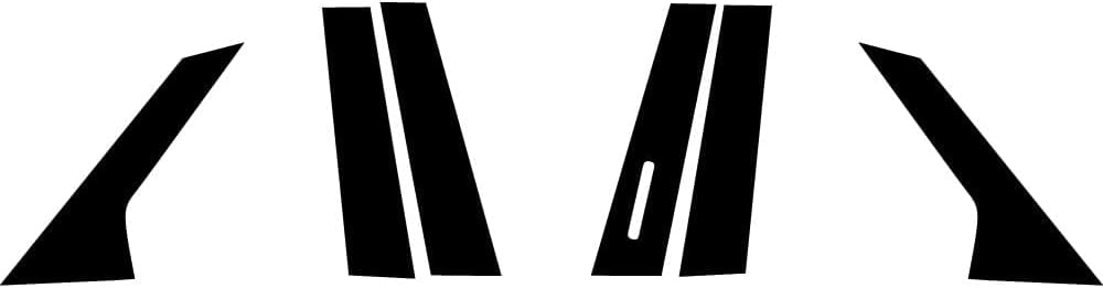 Rvinyl Pillar Post Pre Cut Window Trim Kits in Gloss Black Compatible with Lincoln MKZ 2013-2020 - Adhesive Backs