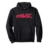 gorillaz brush logo pink felpa con cappuccio