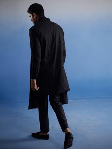 Image of VASTRAMAY Men's Net Kurta, Pyjama and Dupatta Set