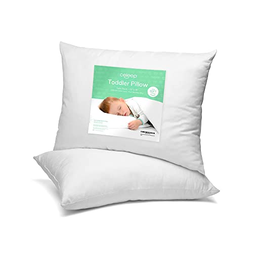 Celeep Toddler Pillows Set - 2 Pack - 13X18 Inches Soft Organic Toddler Bedding - Kids Pillows For Sleeping - Small Pillow (White, 2 Pack) #TOP1