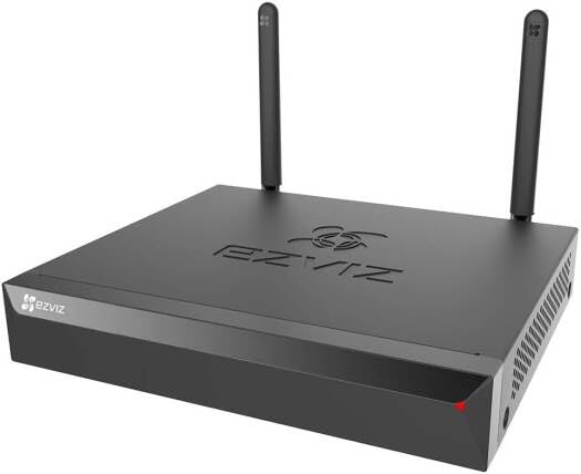 EZVIZ NVR inalámbrico de 4 Canales con Salidas HDMI y VGA, soporta cámaras de Alta resolución de hasta 3 K de Calidad de Video, Rango Wi-Fi de hasta 300 pies, Compatible con tecnología de Video ONVIF