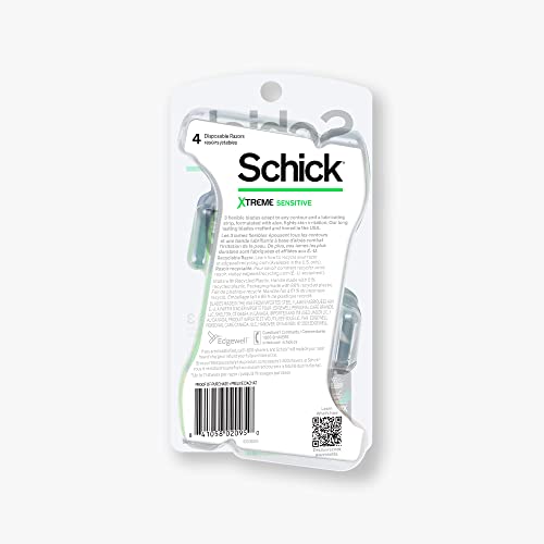 Schick Xtreme 3 Sensitive Skin Disposable Razors For Men, Disposable Razors, 4 Count (Pack Of 3 ), Packaging May Vary #TOP2