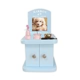 ペット仏壇 キャビネット フルカラー 写真プリント パステルカラー 4寸までの骨壷収納 仏具8点 肉球 コルクマット おりんセット ペット供養 メモリアル かわいい (ブルー, ピンク)