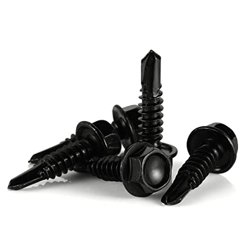 Mellewell ZWZGB-1.10X3/4-100 #10 X 3/4 Inch Hex Washer Head Self Drilling Screws, 410 Stainless Steel Self Tapping Sheet Metal Screws thumb #2