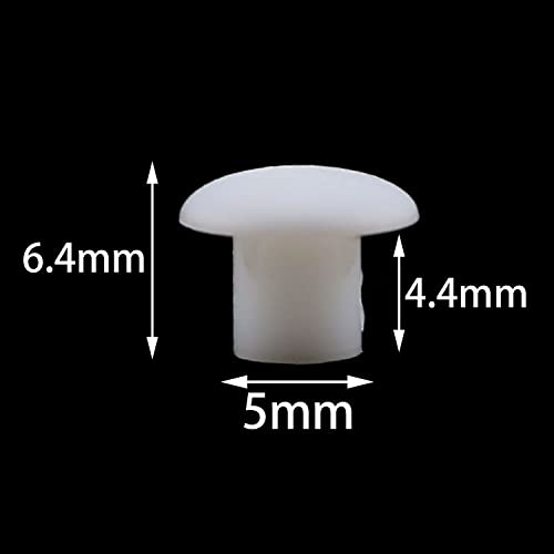 Image of MEETOOT 200pcs 5mm Plastic Hole Plugs White 3 /16 Inches Screw Caps Covers Flush Type Hole Plugs