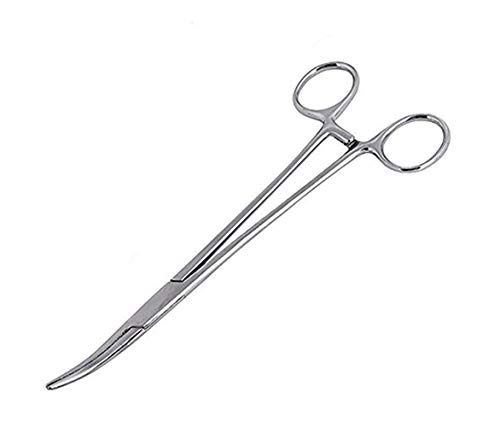 WYSUMMER Hemostat Forceps, Stainless Steel Dog Cat Pet Scissors Ear Hair Clamp Fishing Scissors Tools (12.5CM Bent)
