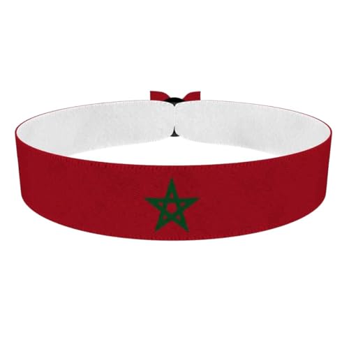 Druck-Palast Bracelet Drapeau du Maroc - Accessoire en tissu unisexe - Bracelet imperméable pour événements sportifs et festivals - Idée cadeau pour les fans de football