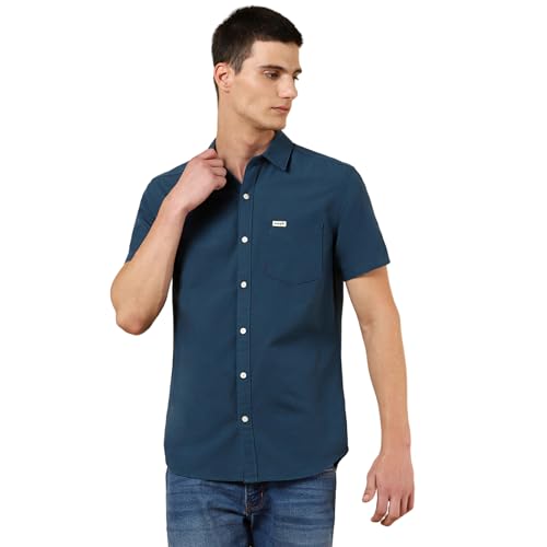 Image of Wrangler Men's Blue Regular Fit Shirt