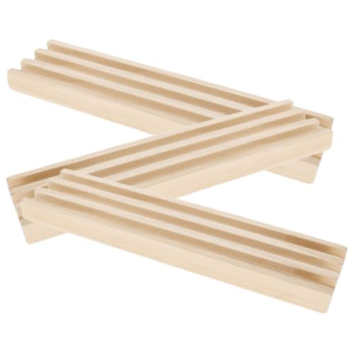 Atril de madera para dominó Mexican Train (3 piezas, base antideslizante para mesa)