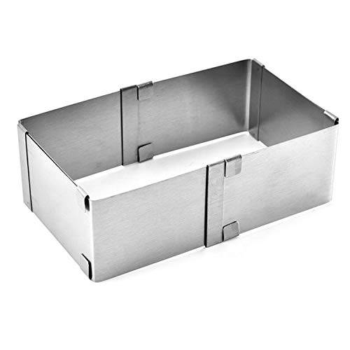 Image of Expresso Adjustable Rectangular /Square Stainless Steel Mousse Cake Ring Bakeware Tool
