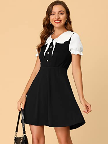 Vestido de mujer formal informal con cuello contraste para oficina y cenas 2